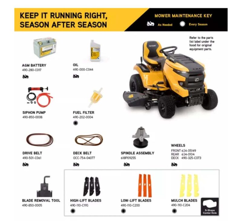 Cub cadet XT1 maintenance