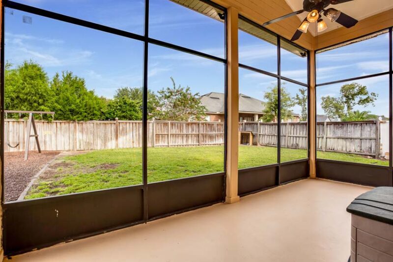 screened-in back porch