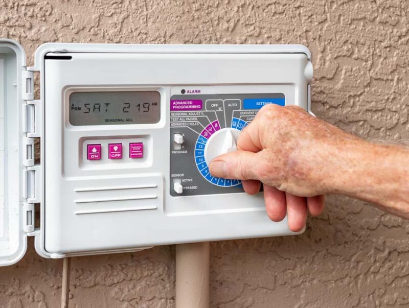 sprinkler system control panel