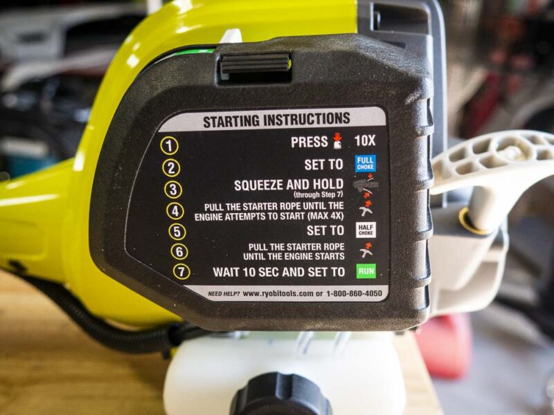 Ryobi weedeater Starting Instructions