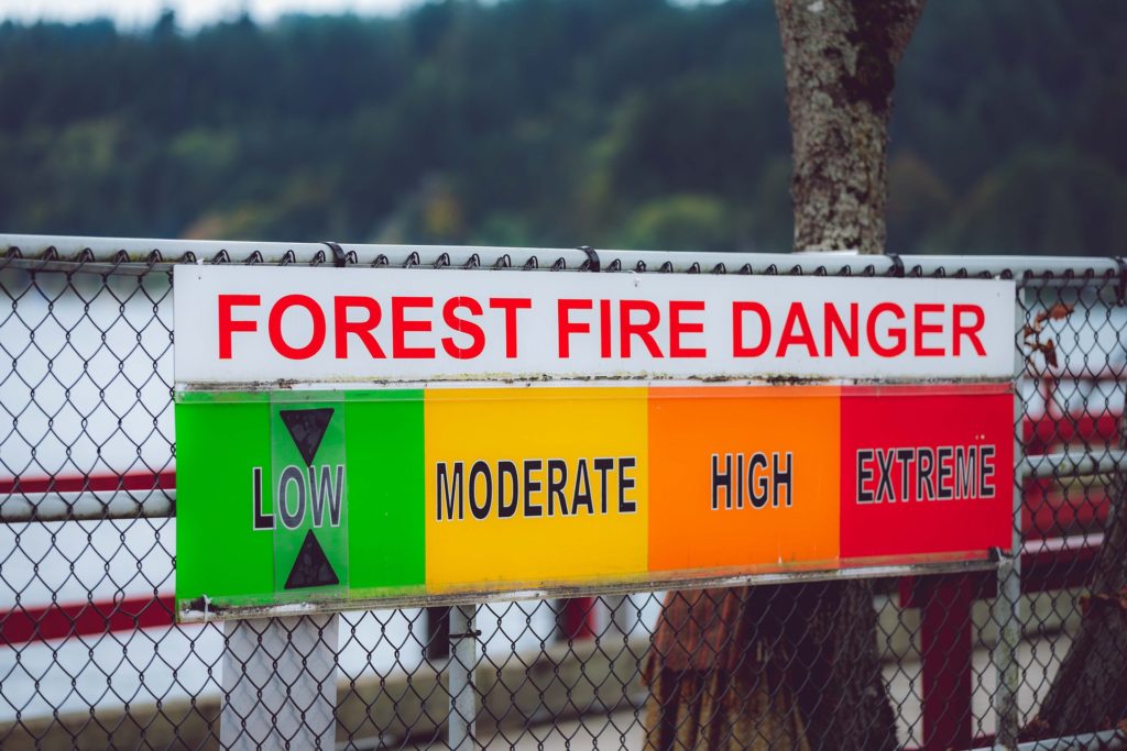 forest fire danger warning levels