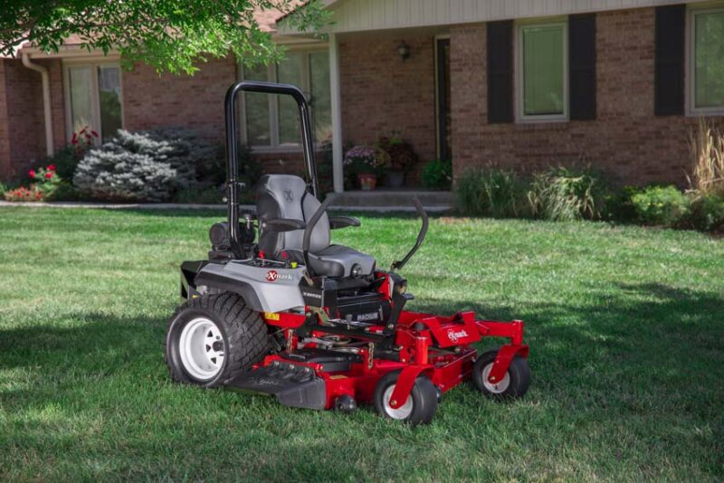 Exmark EX22 mower angled grass