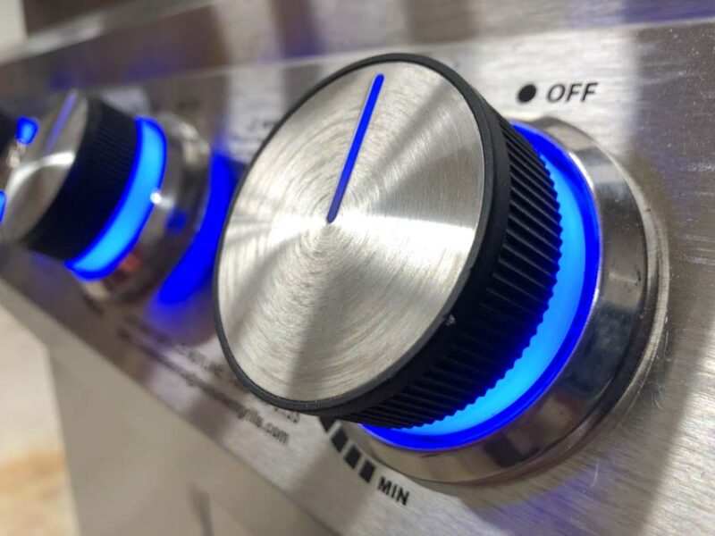 Monument blue LED lights knobs controls