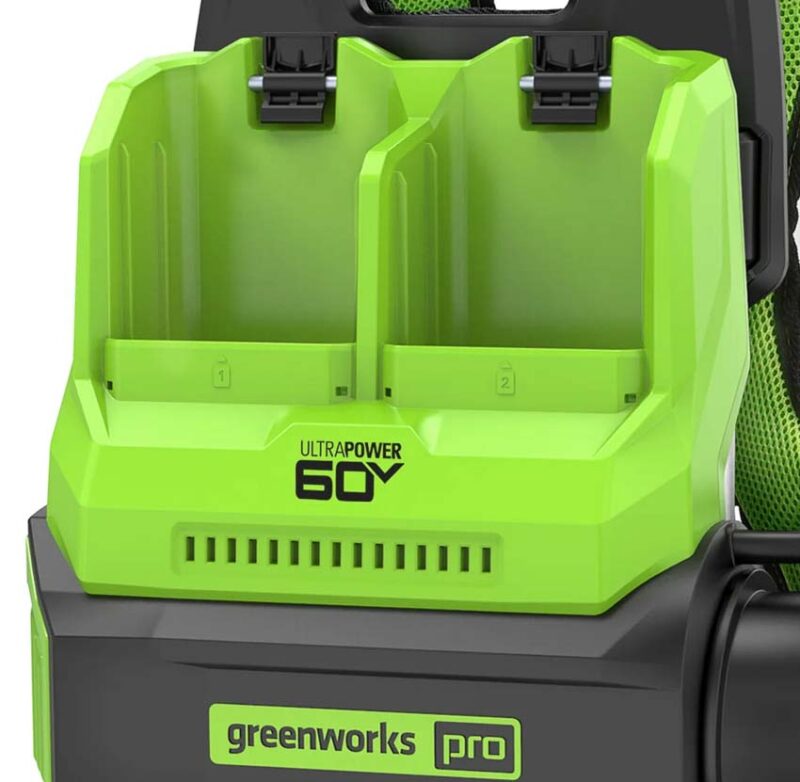 Greenwiorks dual port battery system