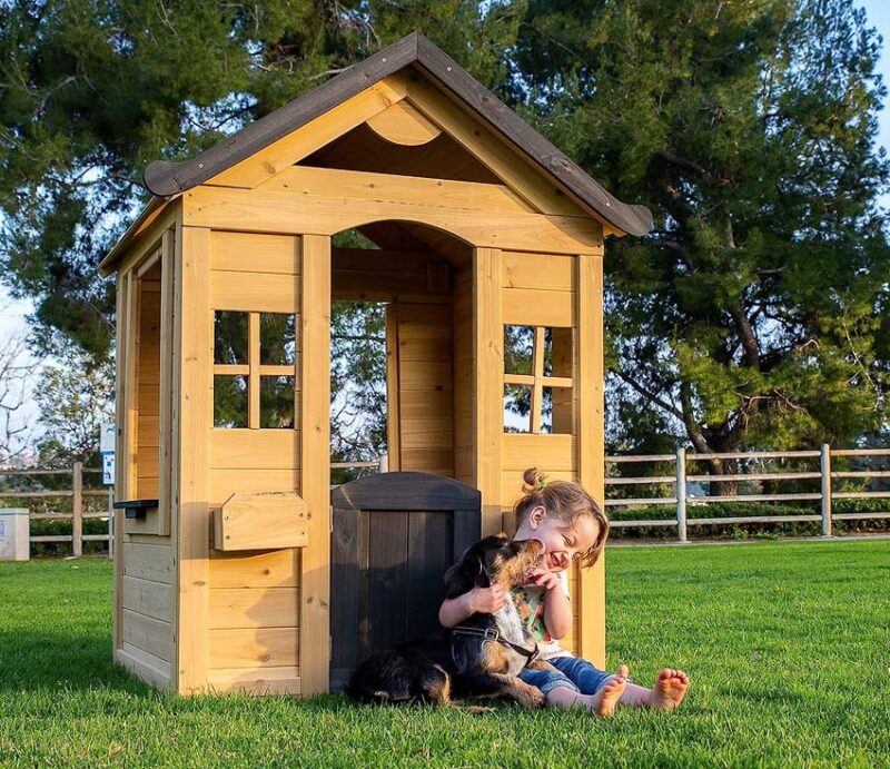 backyard play area playhouse
