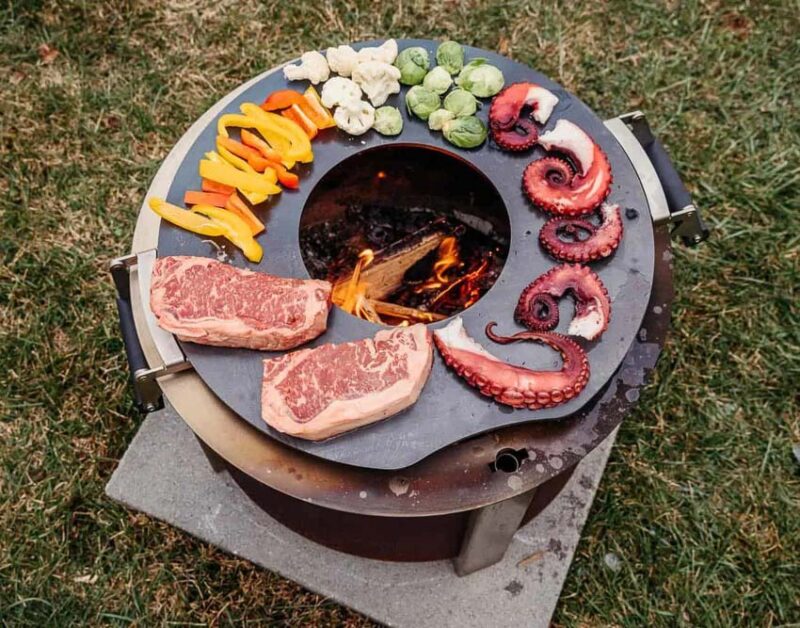 grilling with breeo fire pit