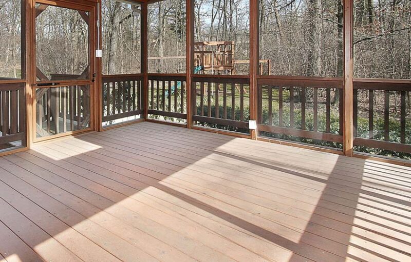 treated wood porch floor